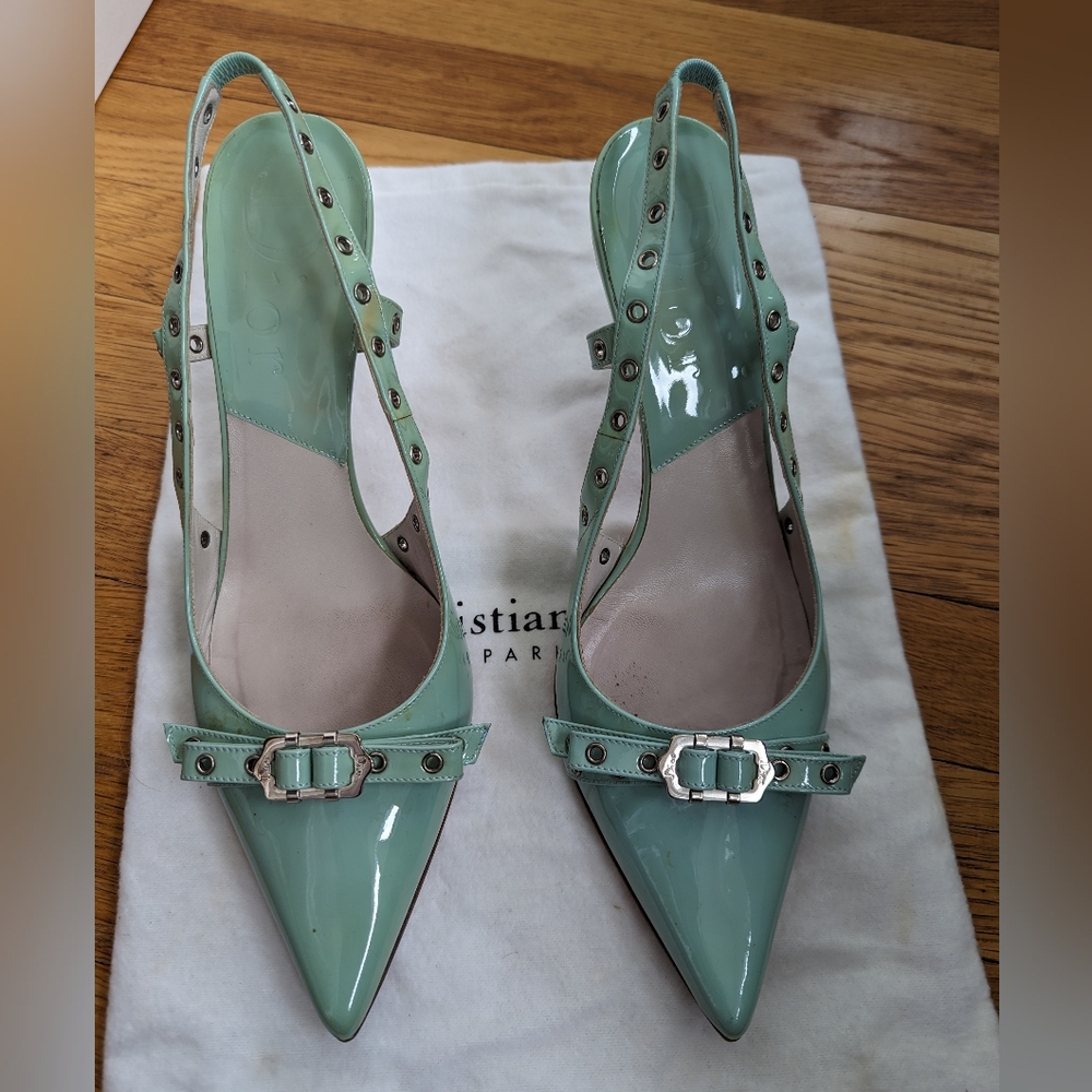 ❌ SOLD ❌ Vintage Christian Dior Turquoise Heels size 39.5 - Picture 13 of 15